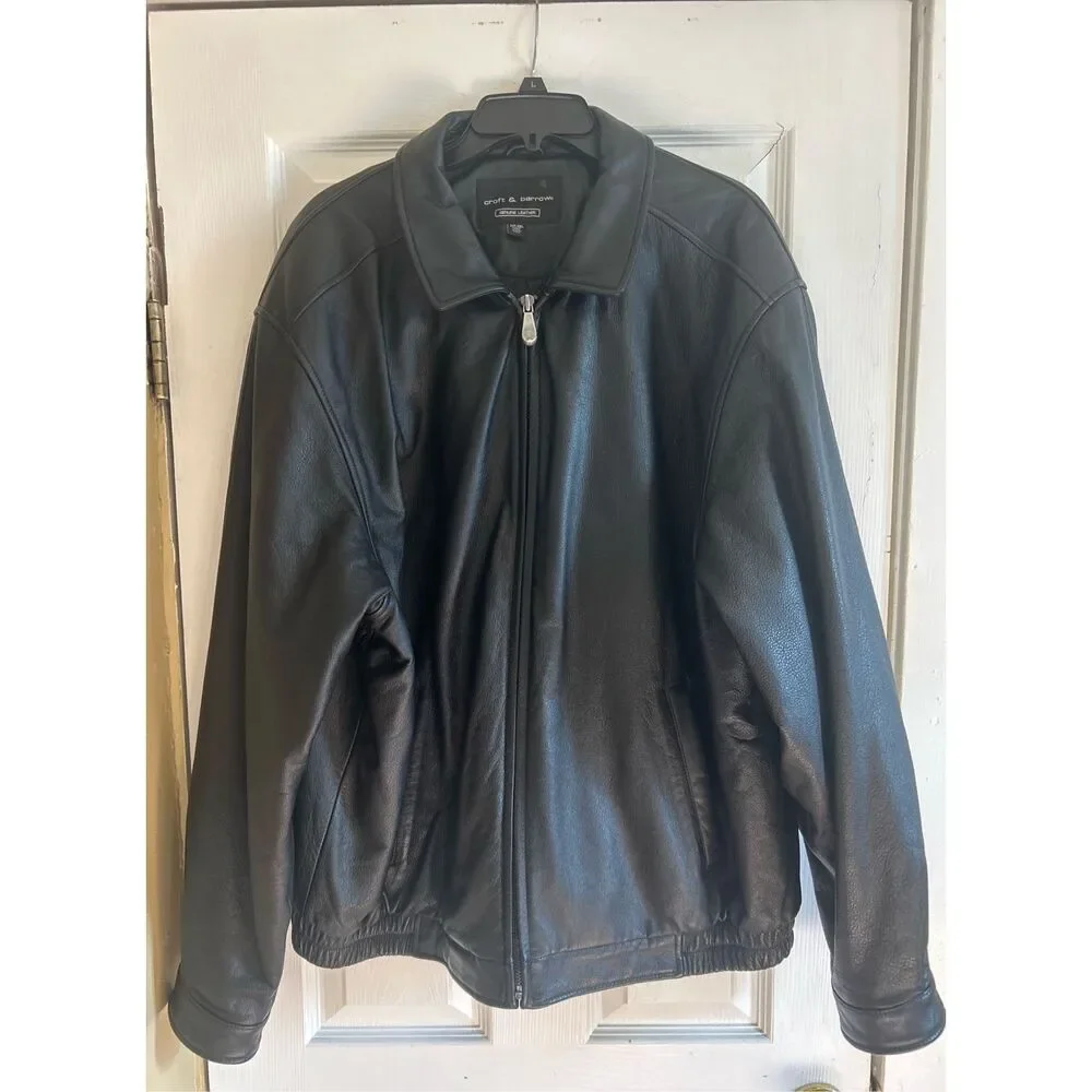 Croft & Barrow Men’s Leather Bomber Jacket Size XLT